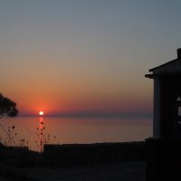 Sunset in Lithi beach in Chios