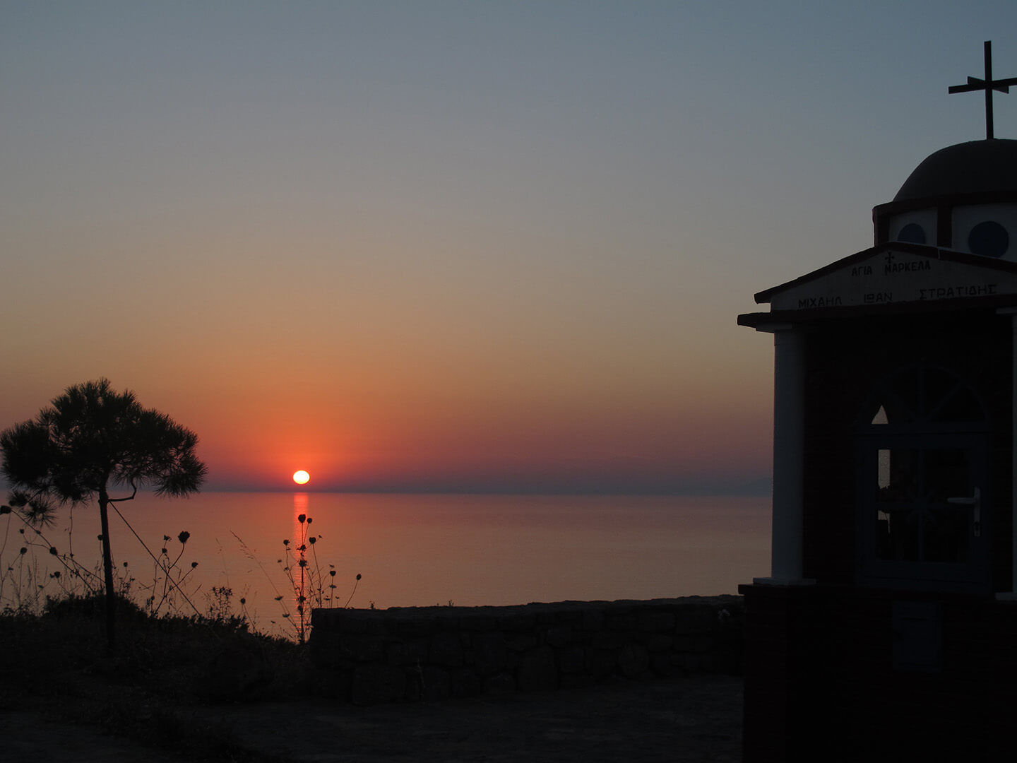 Sunset in Lithi beach in Chios
